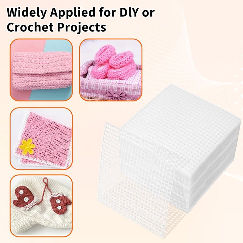 Larrel 24PCS Plastic Canvas Sheets, Square Plastic Canvas Mesh Sheets, White PVC Mesh Canvas-Sheets for Needlework, Embroidery, Yarn Crafting, Knit Crochet Project and Make Dividers (10x10cm/4x4 Inch) - Image 5